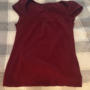 Brandy Melville Deep Red Short Sleeve Top